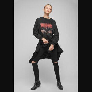 Anine Bing Vintage Eagle-Graphic Sweatshirt Size M Retail Price $180.00